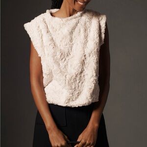 Maeve Anthro soft Cream Sleeveless Top